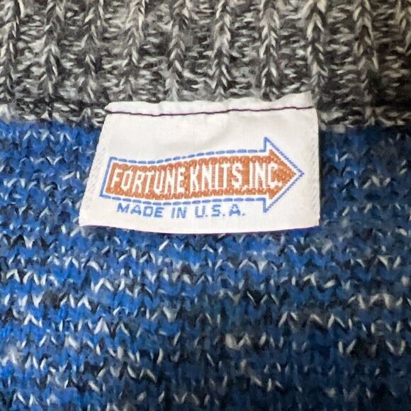 Womens Vintage Sweater Vest Fortune Knits USA Blue Grey  23” Chest pit to pit - Picture 3 of 12